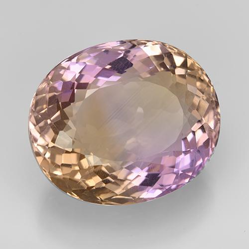 17.20 ct Bi-color Ametrine Stone, Natural Ametrine in Oval Portuguese-Cut Shape for Sale