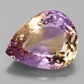 15.10 ct Bi-color Ametrine Gemstone, Ametrine Gem in Pear Facet Shape for Sale.