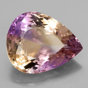 15.10 ct Bi-color Ametrine Stone, Natural Ametrine in Pear Facet Shape for Sale