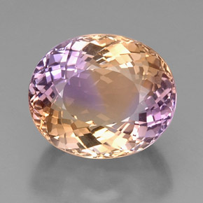 16.82 ct Bi-color Ametrine Gemstone, Ametrine Gem in Oval Portuguese-Cut Shape for Sale.