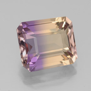 3.45 ct Bi-color Ametrine Gemstone, Ametrine Gem in Octagon Facet Shape for Sale.