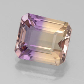 3.45 ct Bi-color Ametrine Stone, Natural Ametrine in Octagon Facet Shape for Sale
