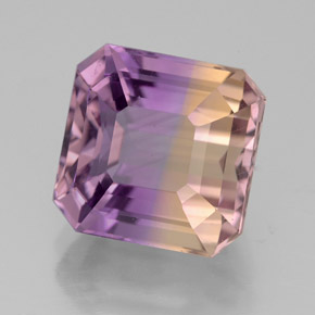 5.43 ct Bi-color Ametrine Gemstone, Ametrine Gem in Octagon Facet Shape for Sale.