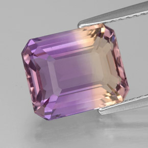 4.19 ct Bi-color Ametrine Gemstone, Ametrine Gem in Octagon Facet Shape for Sale.