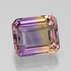 5.30 ct Bi-color Ametrine Gemstone, Ametrine Gem in Octagon Facet Shape for Sale.