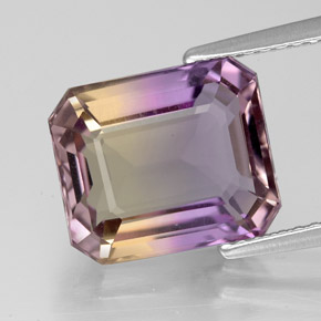 4.60 ct Bi-color Ametrine Gemstone, Ametrine Gem in Octagon Facet Shape for Sale.
