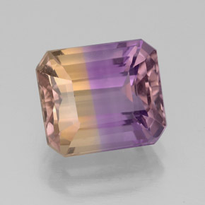 3.38 ct Bi-color Ametrine Gemstone, Ametrine Gem in Octagon Facet Shape for Sale.