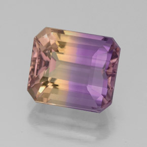 3.38 ct Bi-color Ametrine Stone, Natural Ametrine in Octagon Facet Shape for Sale