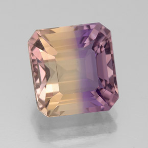 3.84 ct Bi-color Ametrine Gemstone, Ametrine Gem in Octagon Facet Shape for Sale.