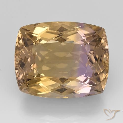 Bi-color Ametrine Gem - 19.2ct Cushion-Cut (ID: 332619)