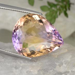 16.6ct Pear Facet Bi-Color Ametrine Gem for sale 16.6ct Pear Facet Bi-Color Ametrine Gem (ID: 332988)