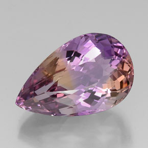 18.87 ct Bi-color Ametrine Gemstone, Ametrine Gem in Pear Facet Shape for Sale.