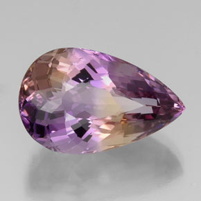 18.87 ct Bi-color Ametrine Stone, Natural Ametrine in Pear Facet Shape for Sale