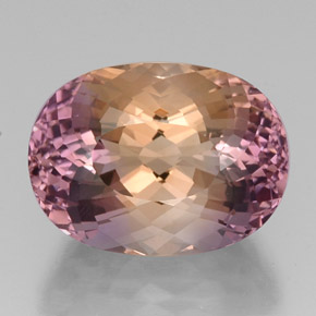 19.41 ct Bi-color Ametrine Gemstone, Ametrine Gem in Oval Portuguese-Cut Shape for Sale.