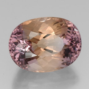 19.41 ct Bi-color Ametrine Stone, Natural Ametrine in Oval Portuguese-Cut Shape for Sale