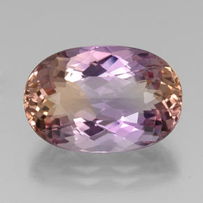 12.46 ct Bi-color Ametrine Gemstone, Ametrine Gem in Oval Portuguese-Cut Shape for Sale.