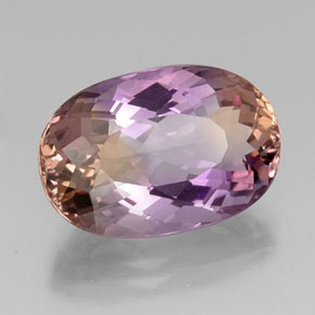 12.46 ct Bi-color Ametrine Stone, Natural Ametrine in Oval Portuguese-Cut Shape for Sale