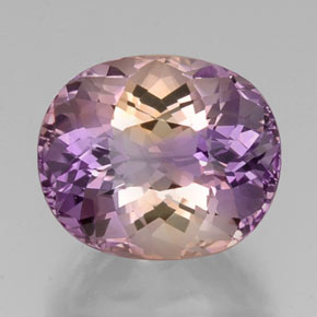 14.07 ct Bi-color Ametrine Gemstone, Ametrine Gem in Oval Portuguese-Cut Shape for Sale.