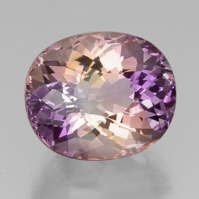 14.07 ct Bi-color Ametrine Stone, Natural Ametrine in Oval Portuguese-Cut Shape for Sale
