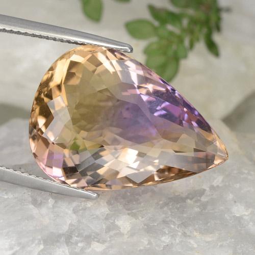 Bi-color Ametrine Gem - 19.3ct Pear Facet (ID: 333116)