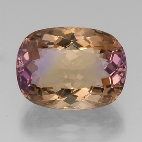 16.25 ct Bi-color Ametrine Gemstone, Ametrine Gem in Cushion-Cut Shape for Sale.