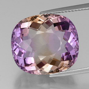 16.02 ct Bi-color Ametrine Gemstone, Ametrine Gem in Cushion-Cut Shape for Sale.