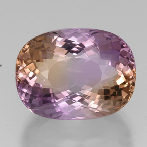 21.20 ct Bi-color Ametrine Gemstone, Ametrine Gem in Oval Portuguese-Cut Shape for Sale.