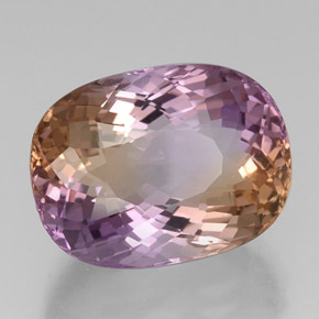21.20 ct Bi-color Ametrine Stone, Natural Ametrine in Oval Portuguese-Cut Shape for Sale
