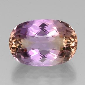 16.93 ct Bi-color Ametrine Gemstone, Ametrine Gem in Oval Portuguese-Cut Shape for Sale.