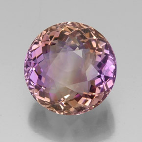 16.30 ct Bi-color Ametrine Stone, Natural Ametrine in Round Portuguese-Cut Shape for Sale