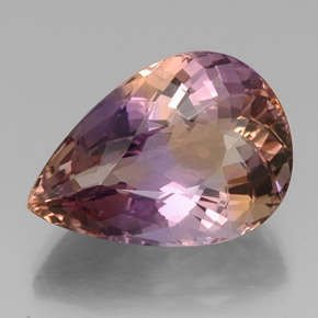 22.41 ct Bi-color Ametrine Gemstone, Ametrine Gem in Pear Facet Shape for Sale.