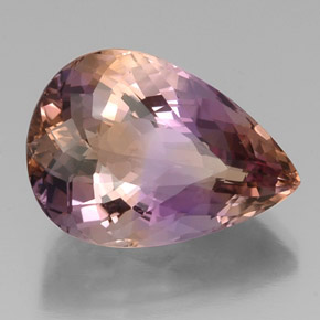 22.41 ct Bi-color Ametrine Stone, Natural Ametrine in Pear Facet Shape for Sale
