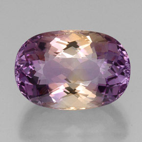 19.00 ct Bi-color Ametrine Gemstone, Ametrine Gem in Oval Portuguese-Cut Shape for Sale.