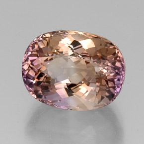 11.43 ct Bi-color Ametrine Stone, Natural Ametrine in Oval Portuguese-Cut Shape for Sale