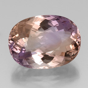 17.90 ct Bi-color Ametrine Gemstone, Ametrine Gem in Oval Portuguese-Cut Shape for Sale.