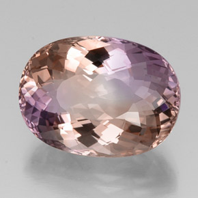 17.90 ct Bi-color Ametrine Stone, Natural Ametrine in Oval Portuguese-Cut Shape for Sale
