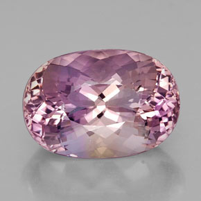15.10 ct Bi-color Ametrine Gemstone, Ametrine Gem in Oval Portuguese-Cut Shape for Sale.