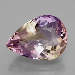 13.77 ct Bi-color Ametrine Gemstone, Ametrine Gem in Pear Facet Shape for Sale.