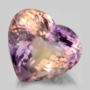16.08 ct Bi-color Ametrine Stone, Natural Ametrine in Heart Facet Shape for Sale
