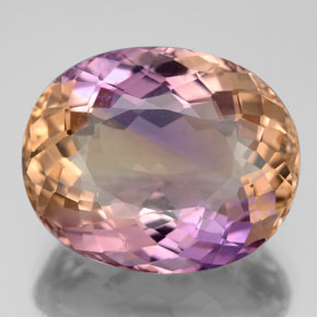 12.15 ct Bi-color Ametrine Gemstone, Ametrine Gem in Oval Portuguese-Cut Shape for Sale.