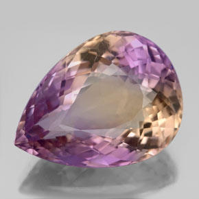 16.46 ct Bi-color Ametrine Gemstone, Ametrine Gem in Pear Facet Shape for Sale.