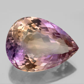 16.46 ct Bi-color Ametrine Stone, Natural Ametrine in Pear Facet Shape for Sale