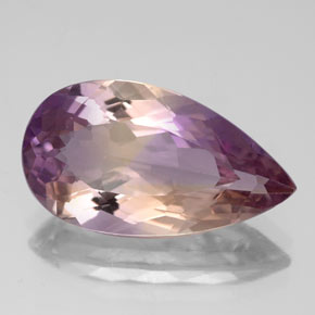 6.36 ct Bi-color Ametrine Gemstone, Ametrine Gem in Pear Facet Shape for Sale.