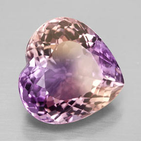 9.41 ct Bi-color Ametrine Stone, Natural Ametrine in Heart Facet Shape for Sale