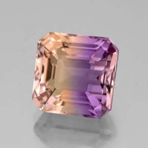 5.50 ct Bi-color Ametrine Gemstone, Ametrine Gem in Octagon Facet Shape for Sale.