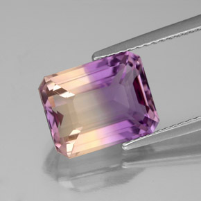 4.72 ct Bi-color Ametrine Gemstone, Ametrine Gem in Octagon Facet Shape for Sale.