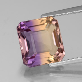 4.36 ct Bi-color Ametrine Gemstone, Ametrine Gem in Octagon Facet Shape for Sale.