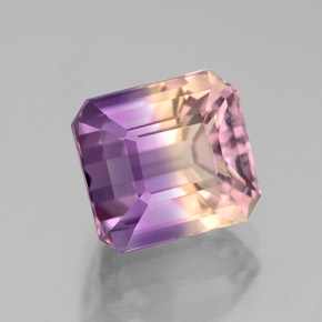 3.53 ct Bi-color Ametrine Stone, Natural Ametrine in Octagon Facet Shape for Sale