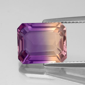 4.36 ct Bi-color Ametrine Gemstone, Ametrine Gem in Octagon Facet Shape for Sale.