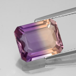 4.36 ct Bi-color Ametrine Stone, Natural Ametrine in Octagon Facet Shape for Sale